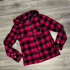 O’Neil Plaid Flannel Lined Coat with Removable Hood